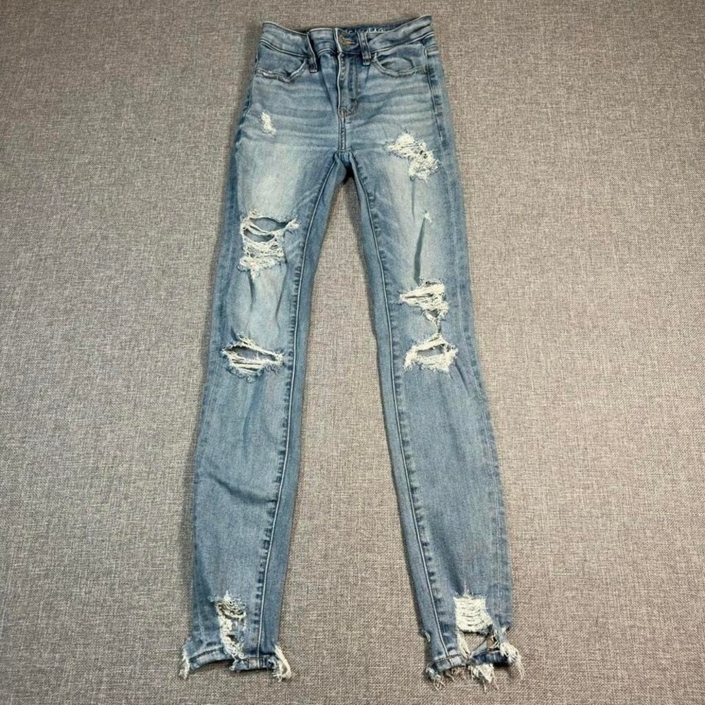 American Eagle Skinny Jeans Distressed High Rise Jegging Women's 000